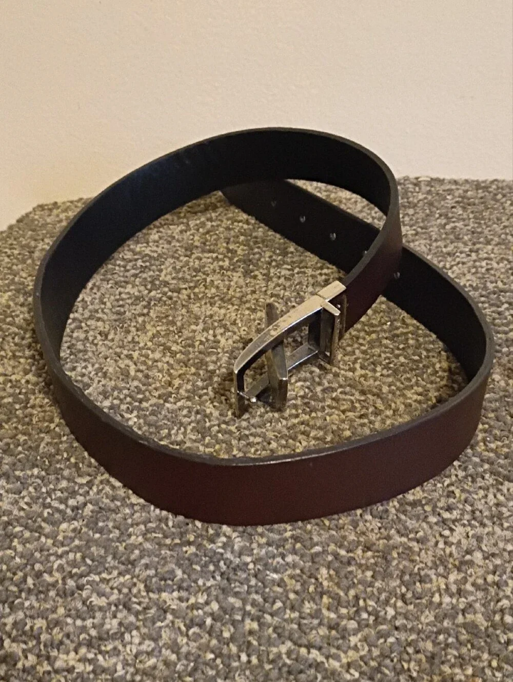 Pierre Cardin Reversible Black And Brown  Leather Belt with Silver-Tone Buckle